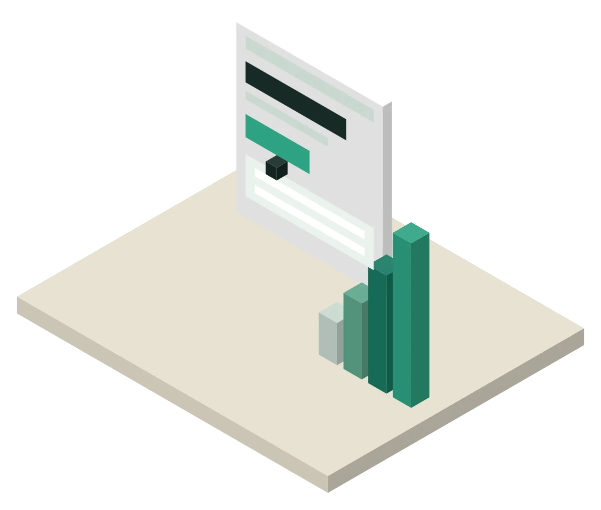 Isometric illustration representing Conversion Optimisation