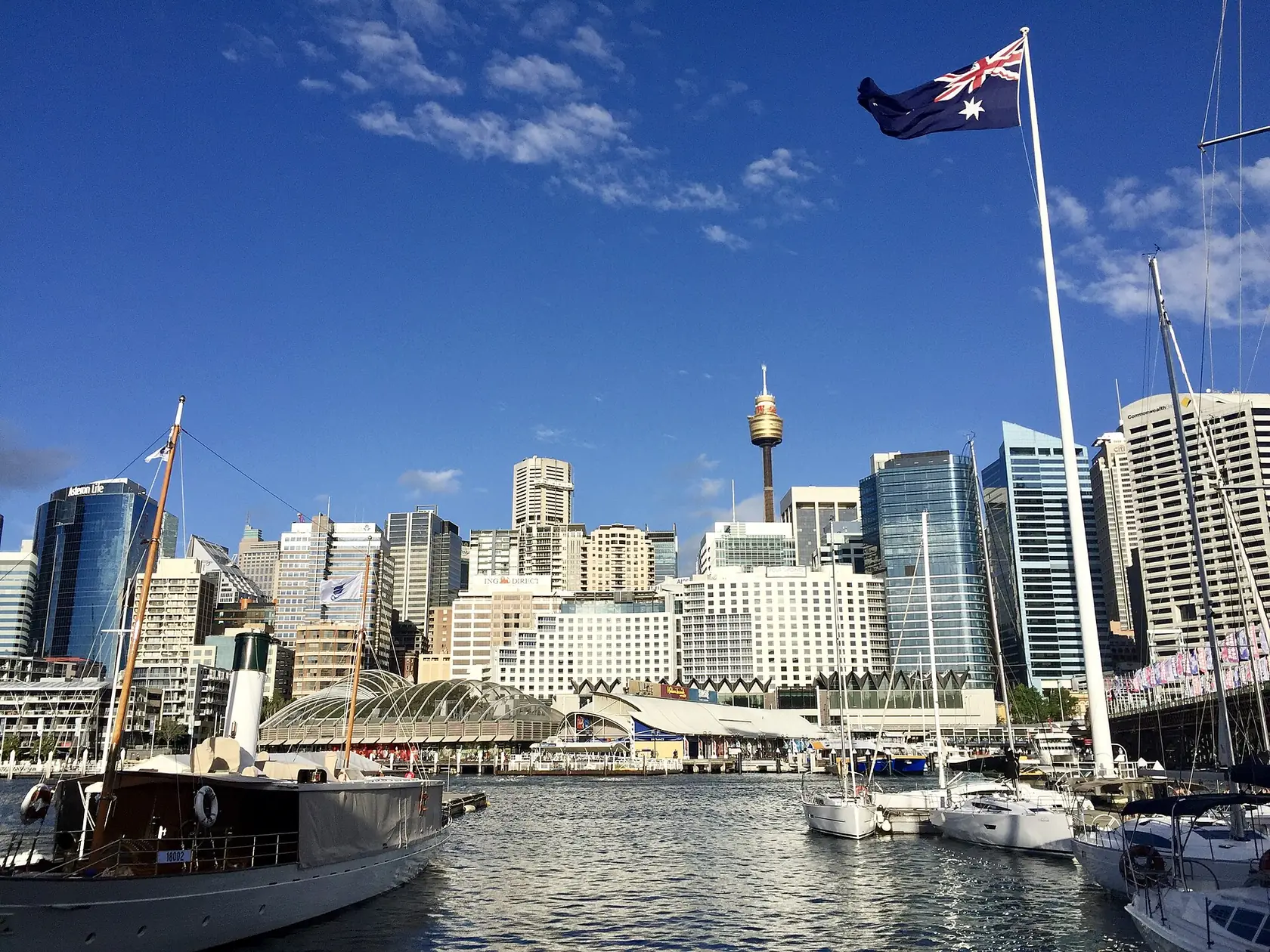 Sydney CBD skyline across Cockle Bay, Darling Harbour